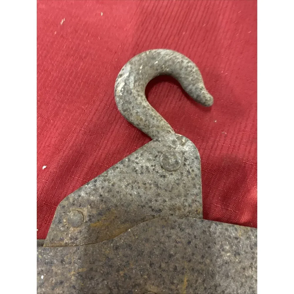 Antique Cast Iron Double Pulley With Lever~Farm Equipment-Fence Stretching